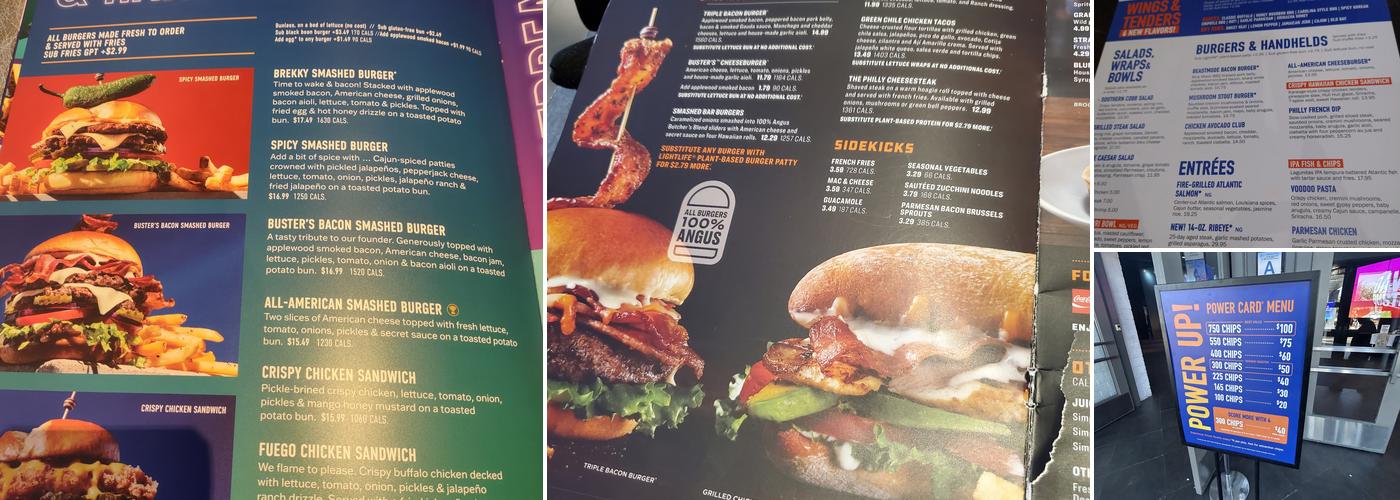 Dave & Buster's Ontario Menu