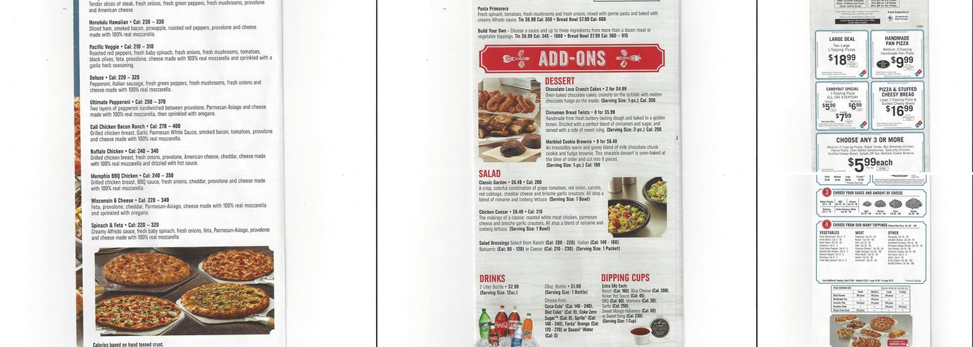 Domino's Pizza Menu