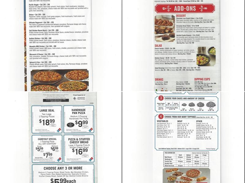 Domino's Pizza Menu