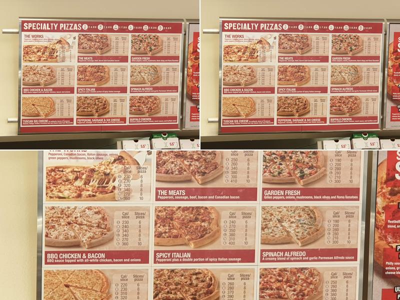 Papa Johns Pizza Menu