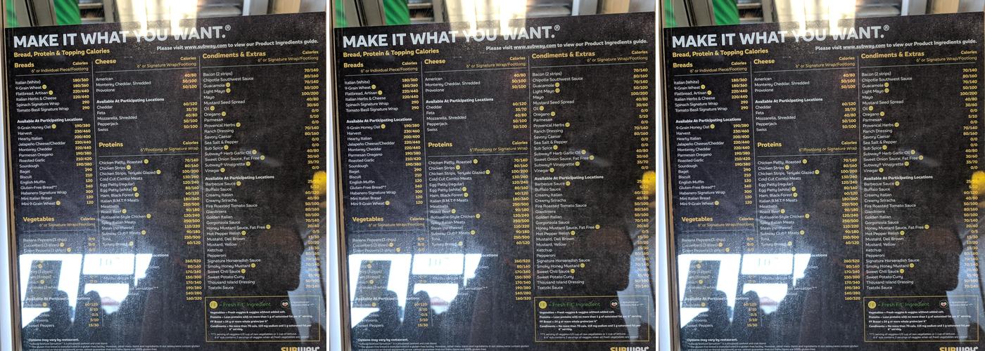 Subway Menu