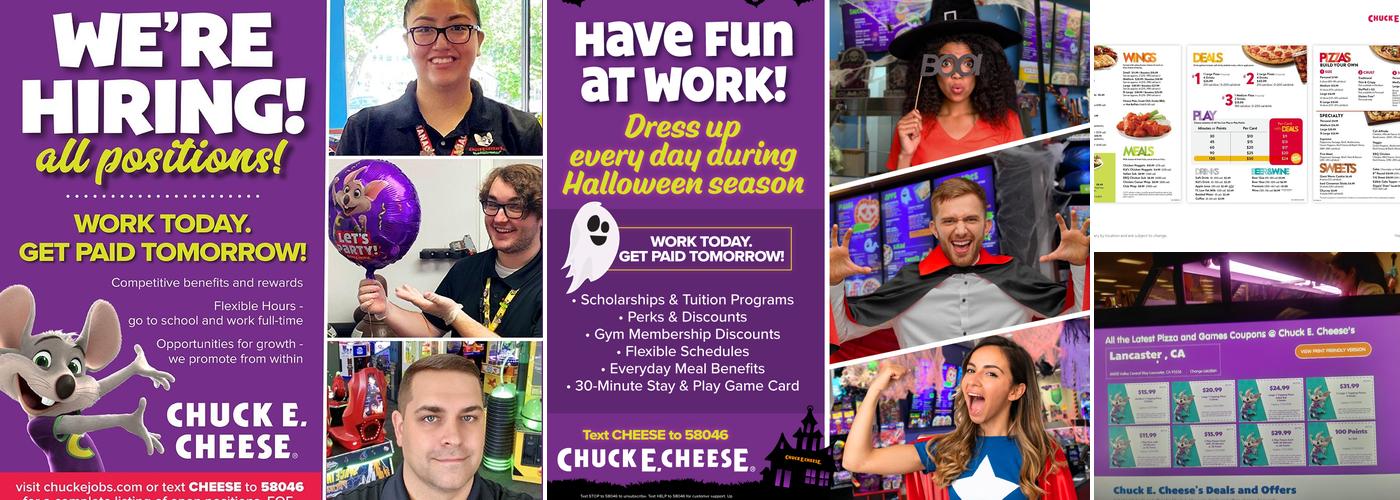 Chuck E. Cheese Menu