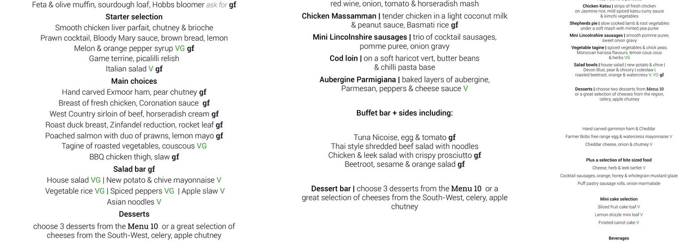 The Carlton Hotel Menu