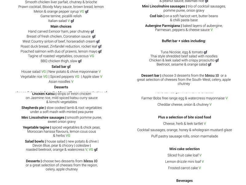 The Carlton Hotel Menu