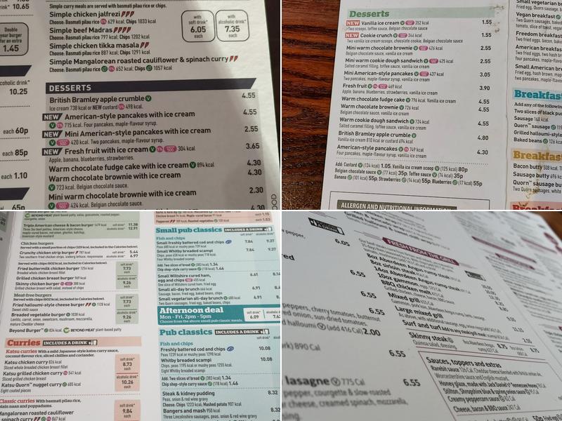 The Wheatsheaf Inn - JD Wetherspoon Menu