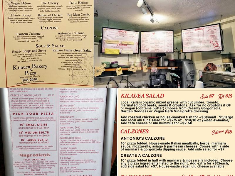 Kilauea Bakery & Pizzeria Menu