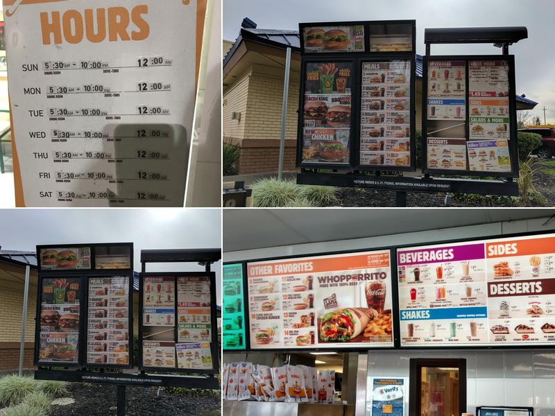 Burger King Menu