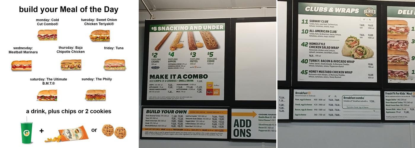 Subway Menu