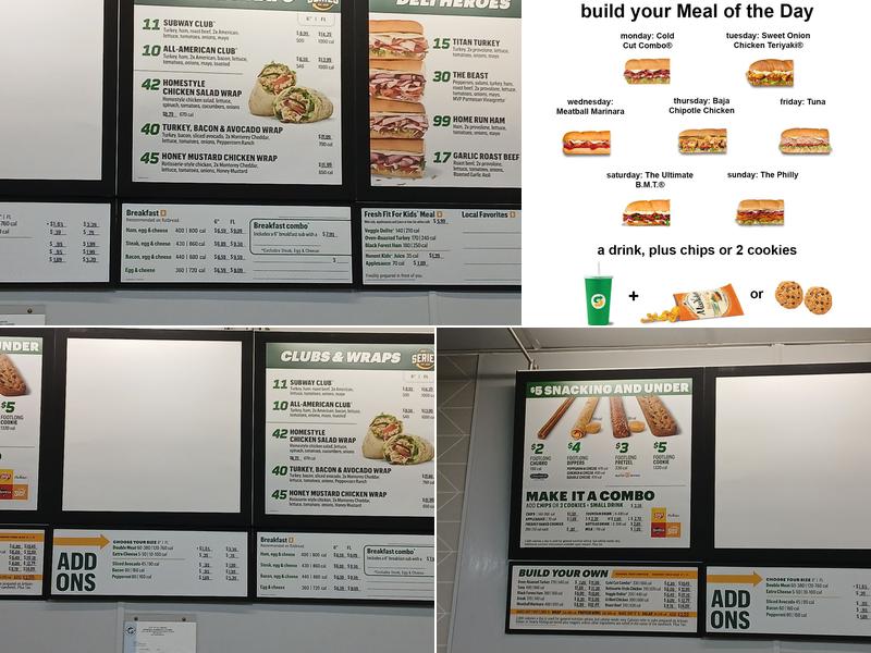 Subway Menu