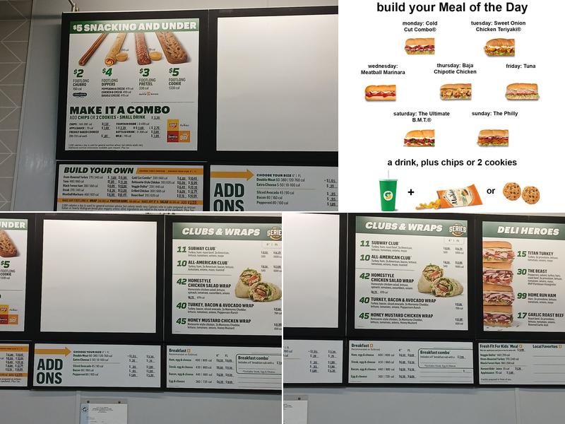 Subway Menu