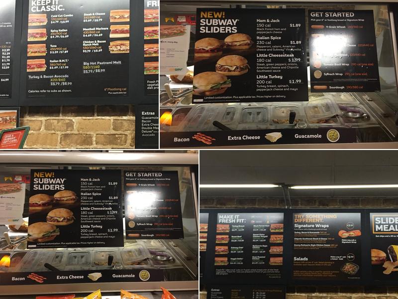 Subway Menu