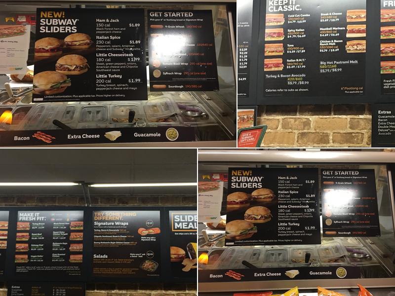 Subway Menu