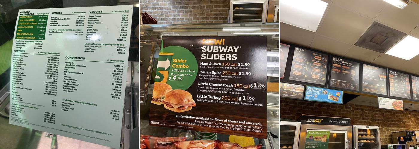 Subway Menu