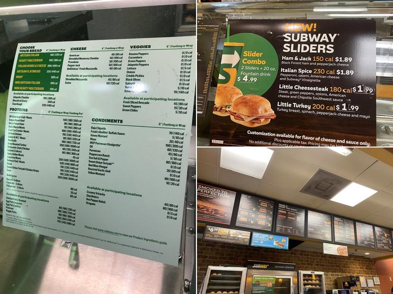 Subway Menu