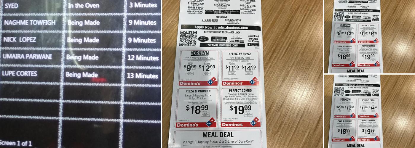Domino's Pizza Menu