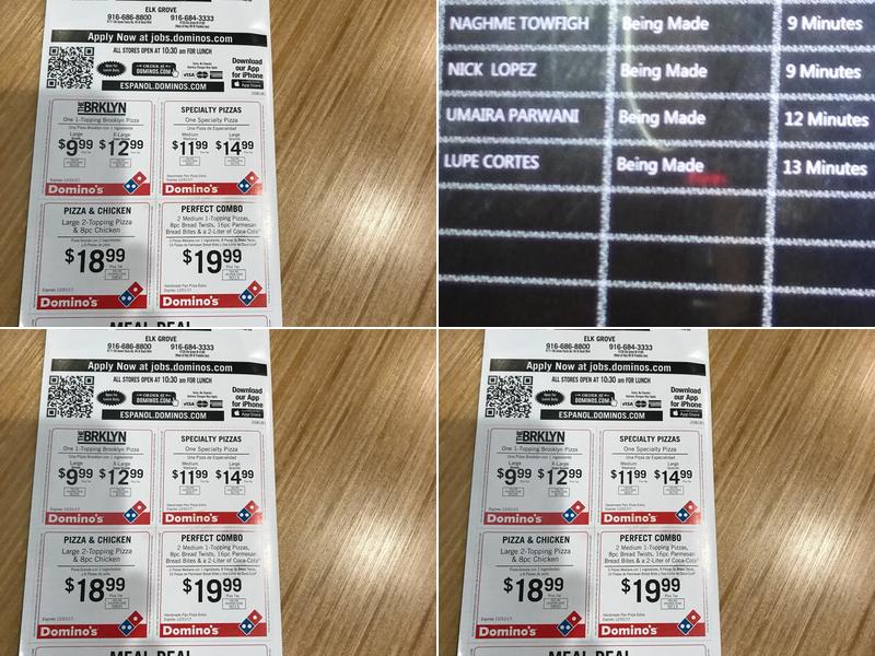 Domino's Pizza Menu