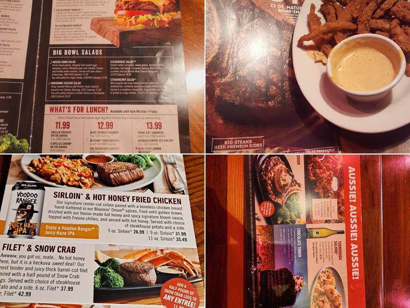 Outback Steakhouse Menu