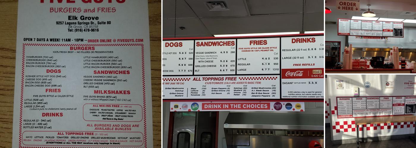 Five Guys Menu