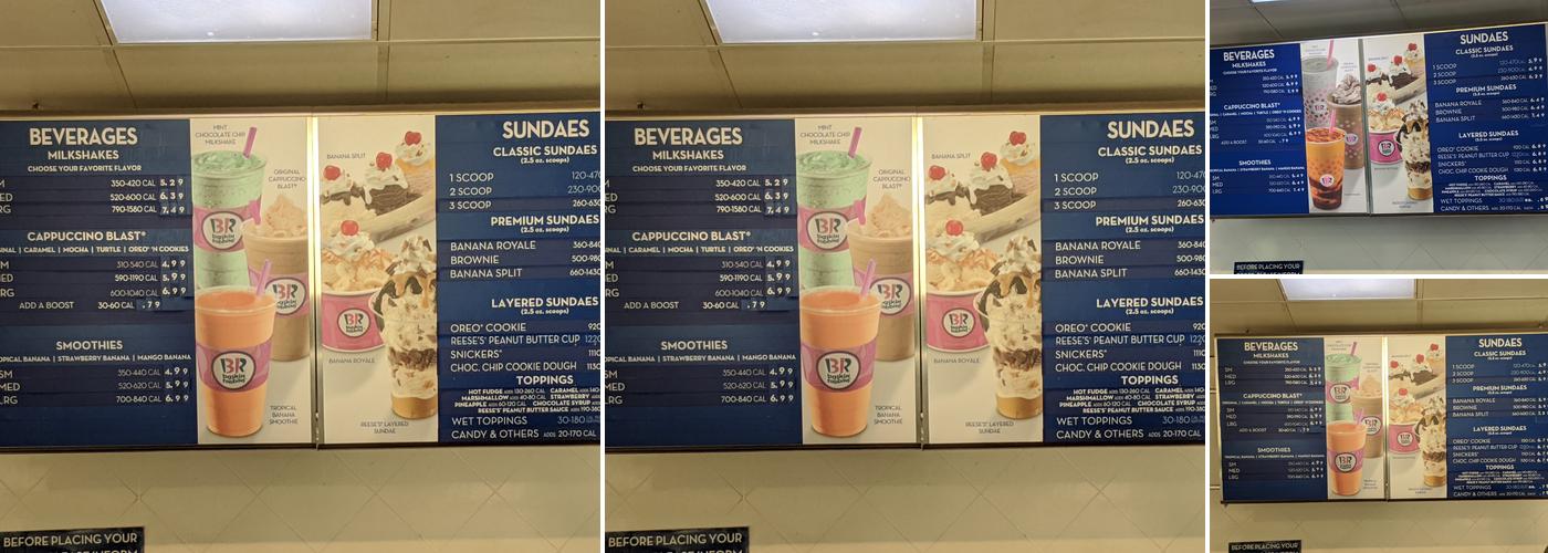 Baskin-Robbins Menu