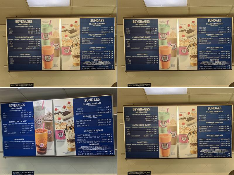 Baskin-Robbins Menu
