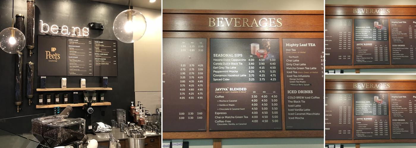 Peet's Coffee Menu