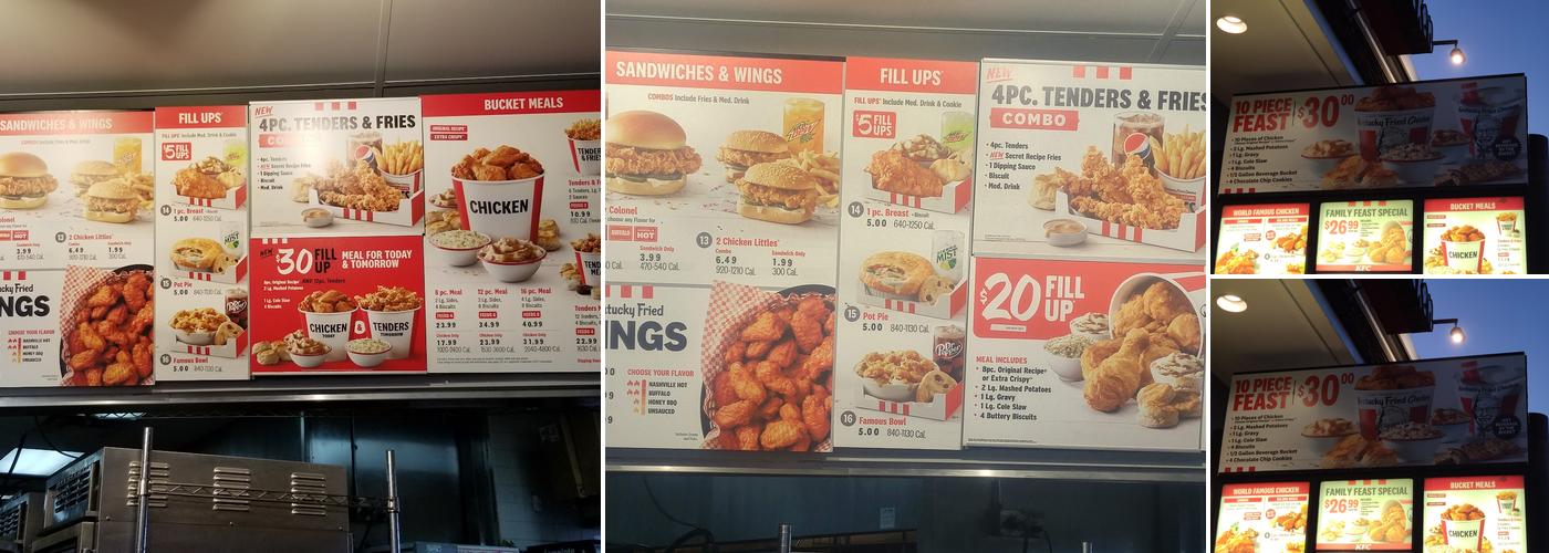KFC Menu
