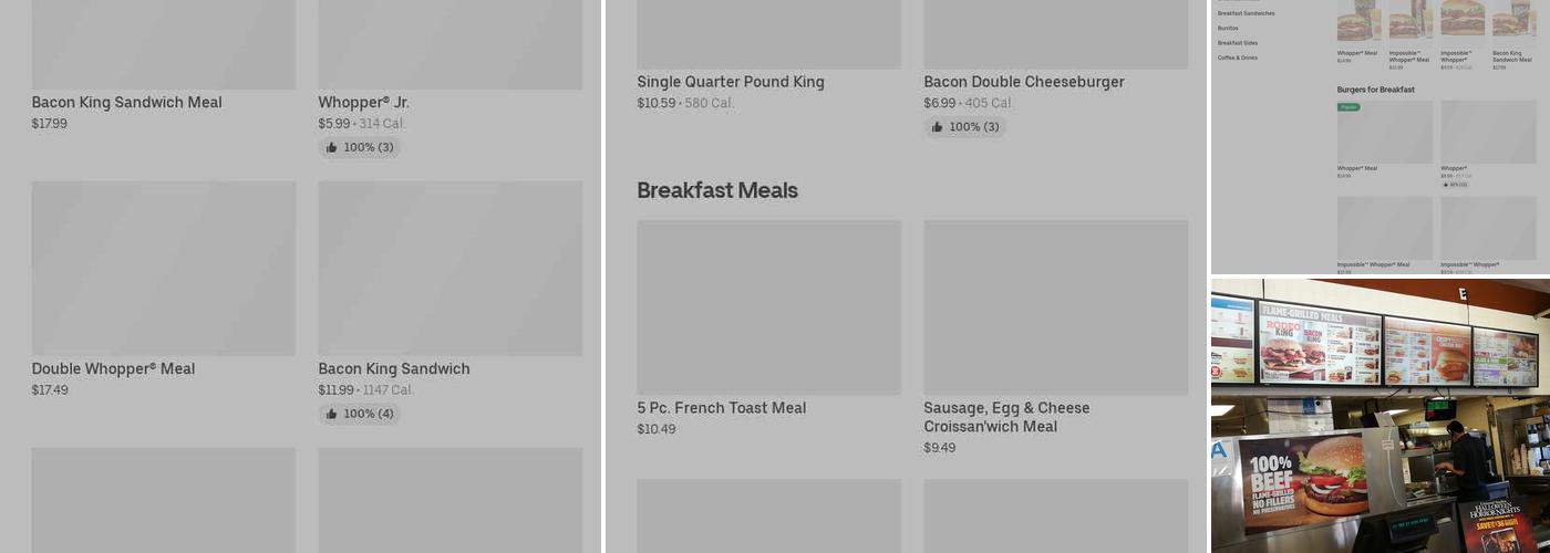 Burger King Menu