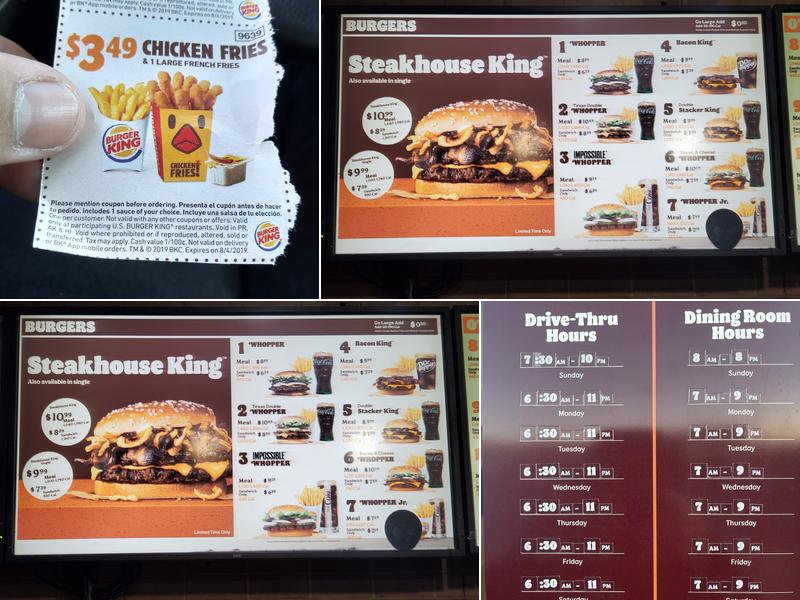 Burger King Menu