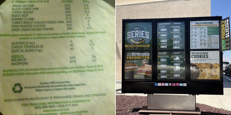 Subway Menu