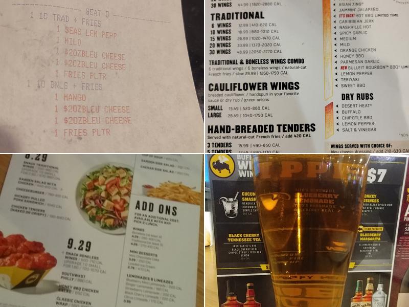 Buffalo Wild Wings Menu