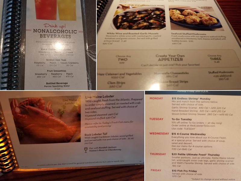Red Lobster Menu