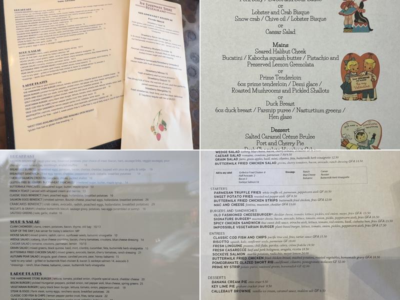 The Hardware Store Restaurant Menu