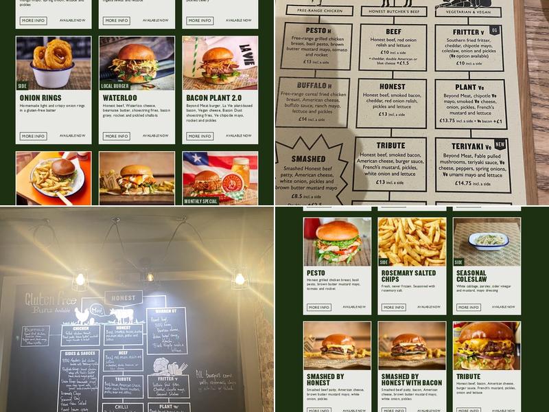 Honest Burgers Warren St Menu