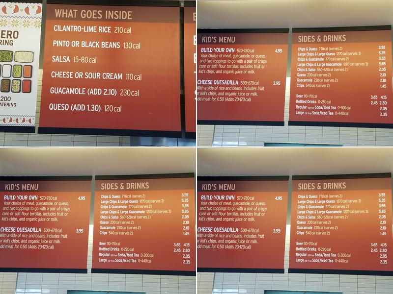 Chipotle Mexican Grill Menu