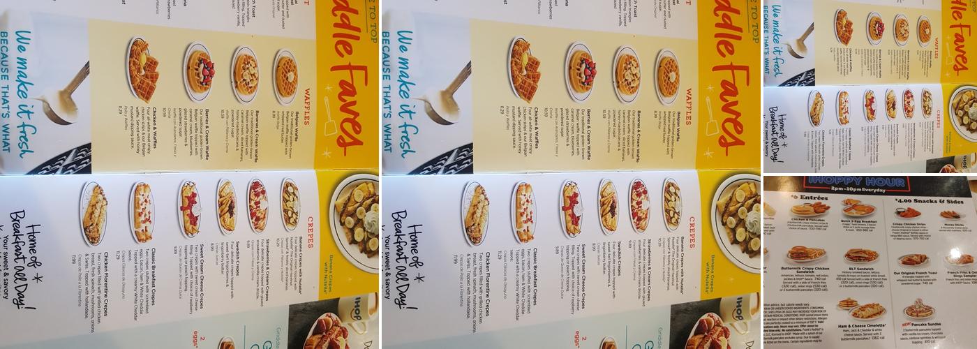 IHOP Menu
