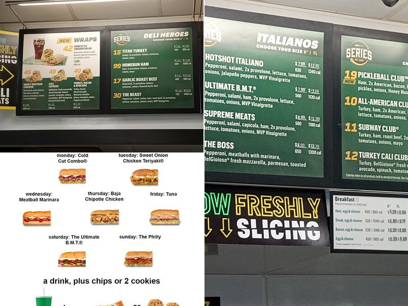 Subway Menu
