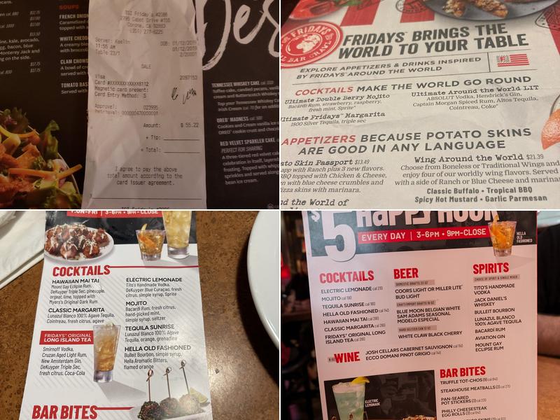 TGI Fridays Menu