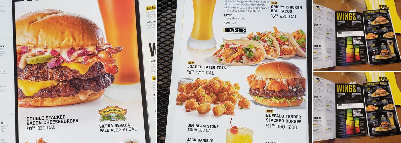 Buffalo Wild Wings Menu