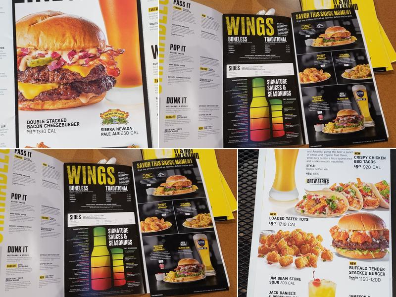 Buffalo Wild Wings Menu