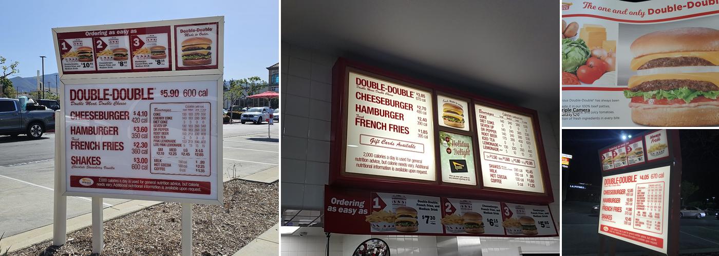 In-N-Out Burger Menu