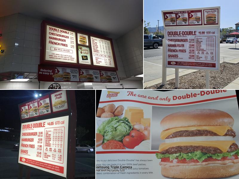 In-N-Out Burger Menu