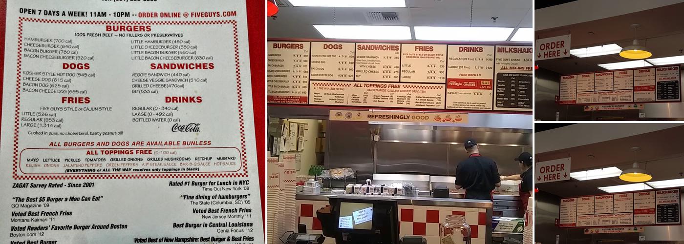 Five Guys Menu