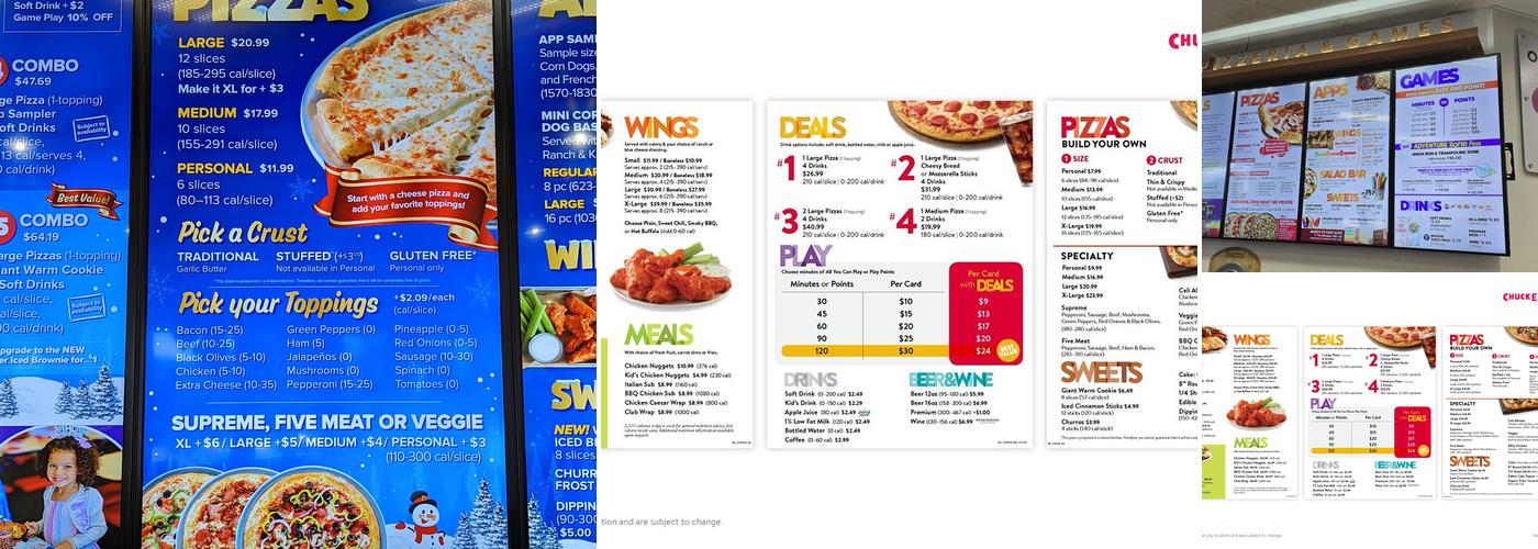Chuck E. Cheese Menu