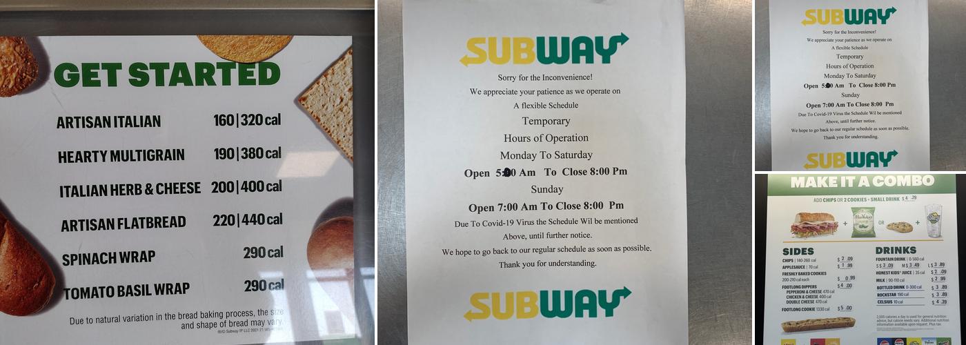 Subway Menu