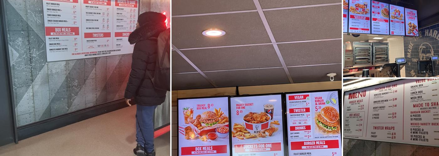 KFC Manchester Airport Menu
