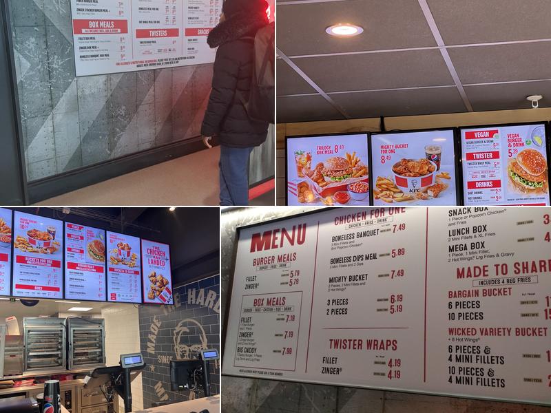 KFC Manchester Airport Menu