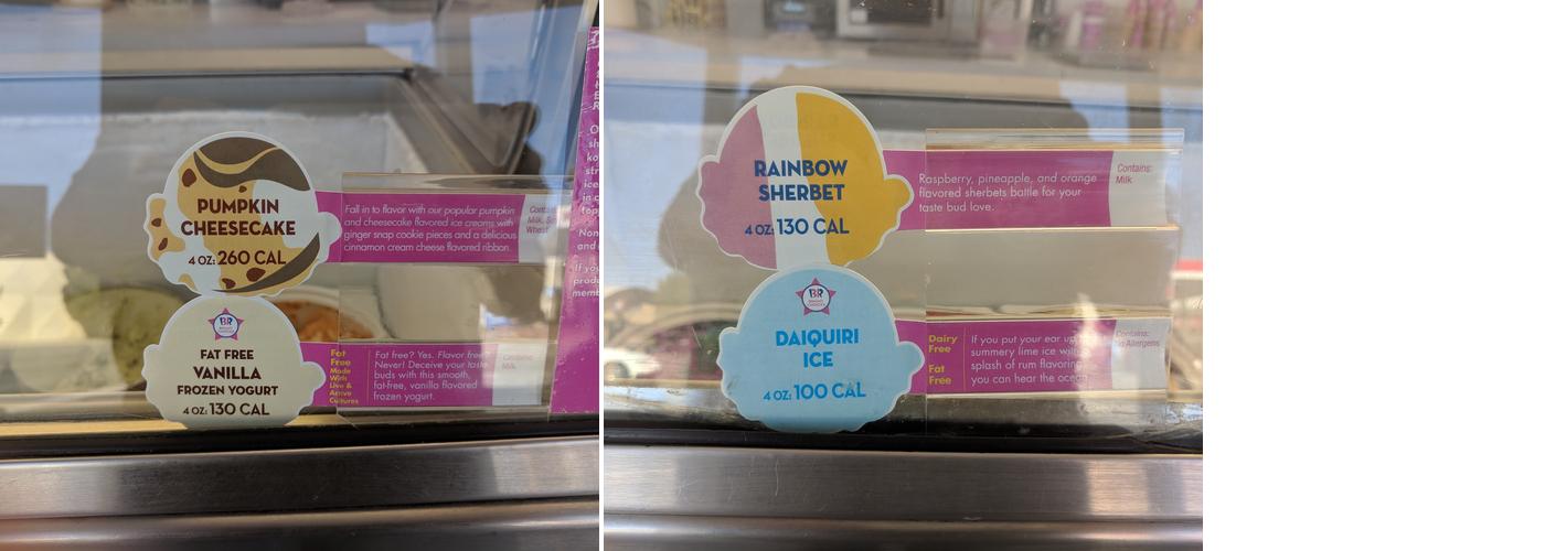 Baskin-Robbins Menu