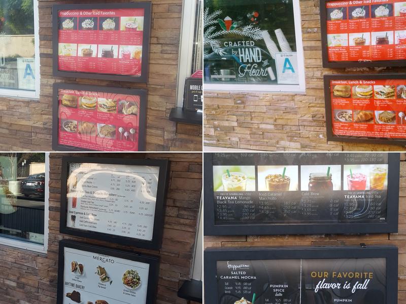 Starbucks Coffee Company Menu