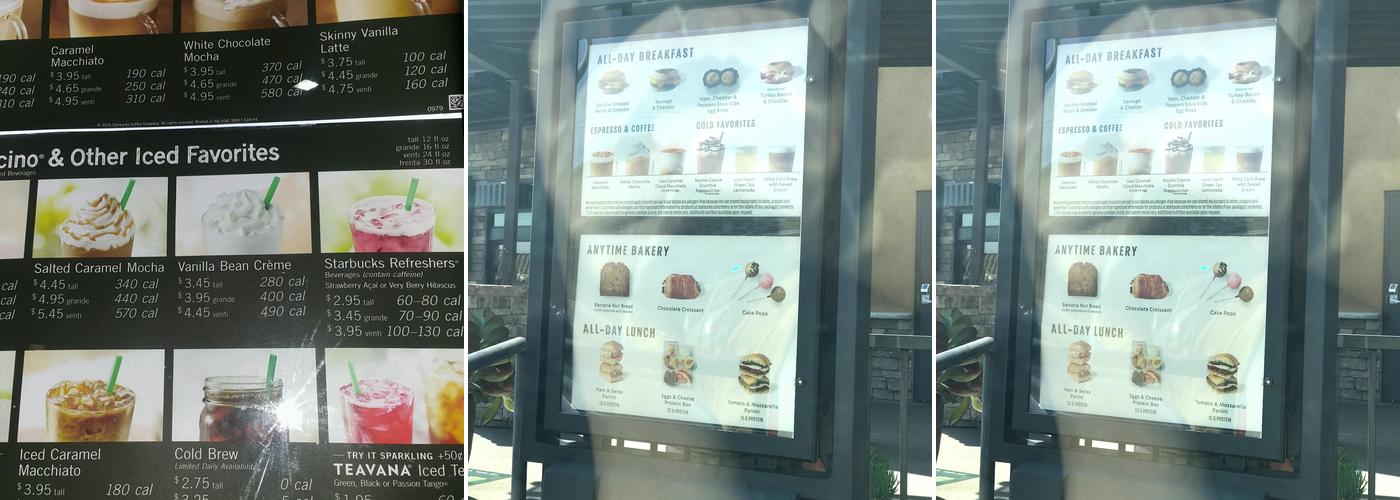 Starbucks Menu
