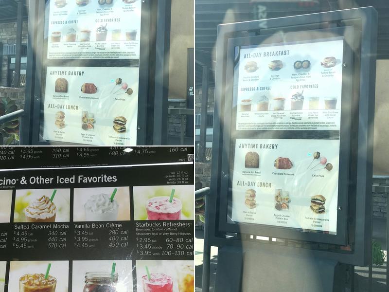 Starbucks Coffee Company Menu